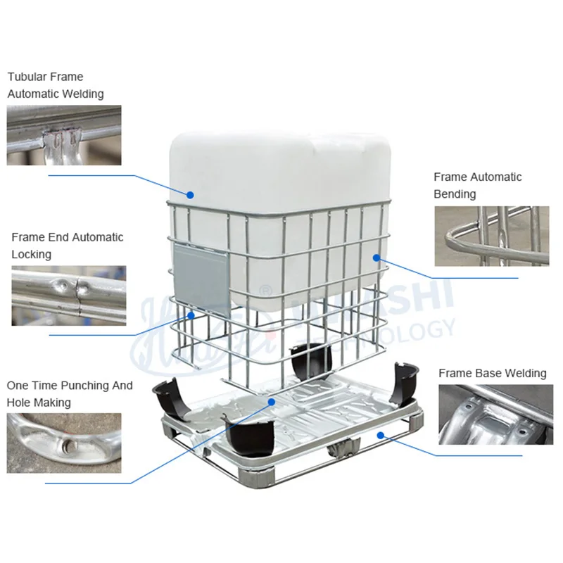Hwashi IBC Cage Frame Welding Machine Ibc tank  Production Line IBC Tank Stainless Steel Tubular Cage Automatic Welding Machine