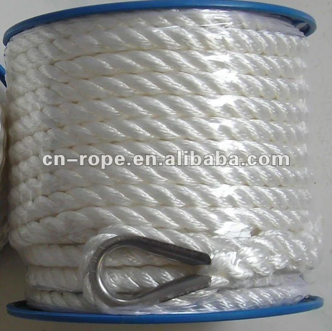 3 strand twisted long rope10mm 12mm 14mm 16mm 18mm three strand marine rope for mooring in kayak accessory