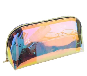 Fashion Women Laser Tpu Cosmetic Pouch Waterproof Holographic Makeup Bag