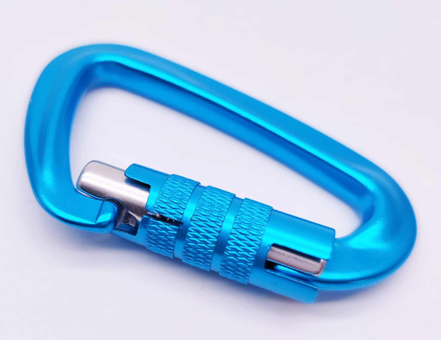 12KN Aluminum Rock Safety carabiner screw D Shape Locking carabiner dog Leash Hook outdoor camping hiking EN CE manufacture