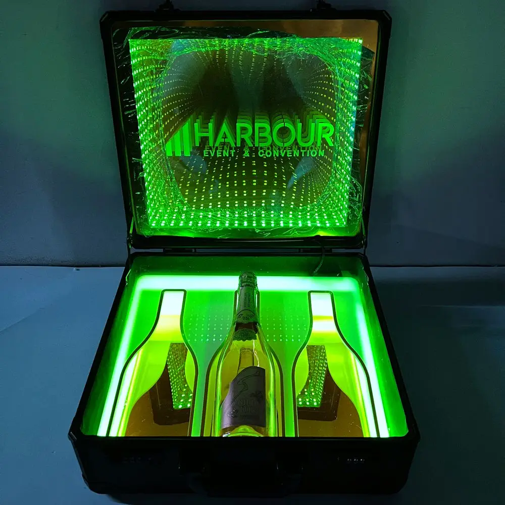 Champagne Bottle Case Rechargeable LED Spade A Box 3pcs 5pcs 6pcs Bottle  Container Wine Box Bar Party Night Club Show Case