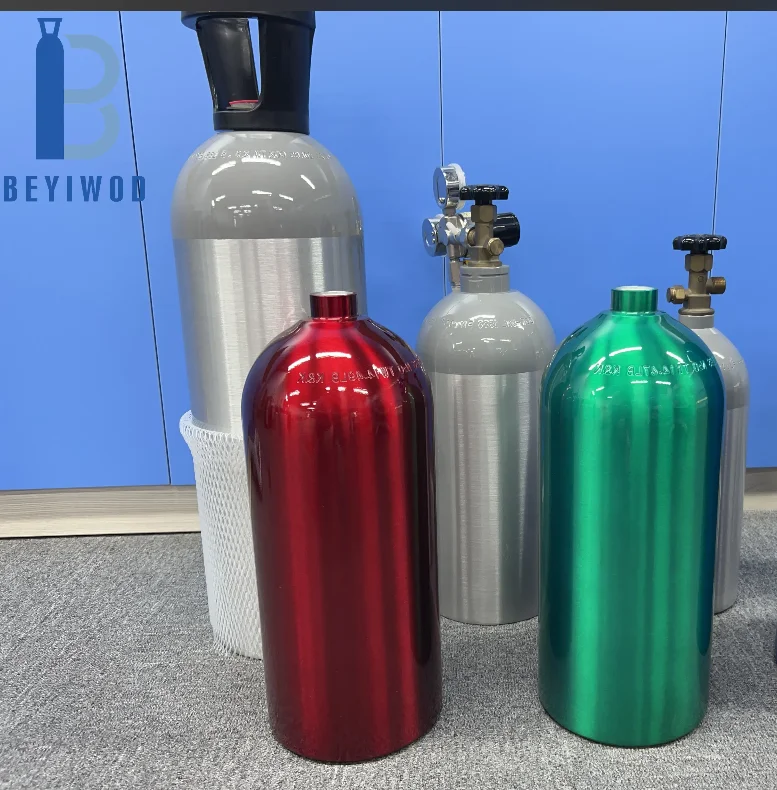 식품 및 음료 산업용 질소 가스 실린더, CO₂ 알루미늄 가스 실린더, 20파운드, 10파운드, 5파운드 CO₂ 가스 실린더, 양조용
