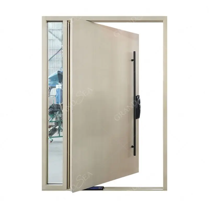 2024 Latest Design Aluminum Design Entry Front Pivot Doors Modern Security Exterior Aluminum Pivot Doors for Houses