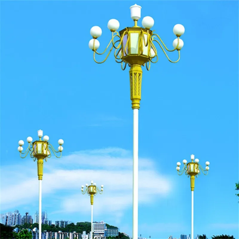 Villa aluminium LED have dekorationspære stolpe retro europæisk postlampe belysning have antik dekorativ gadelampe