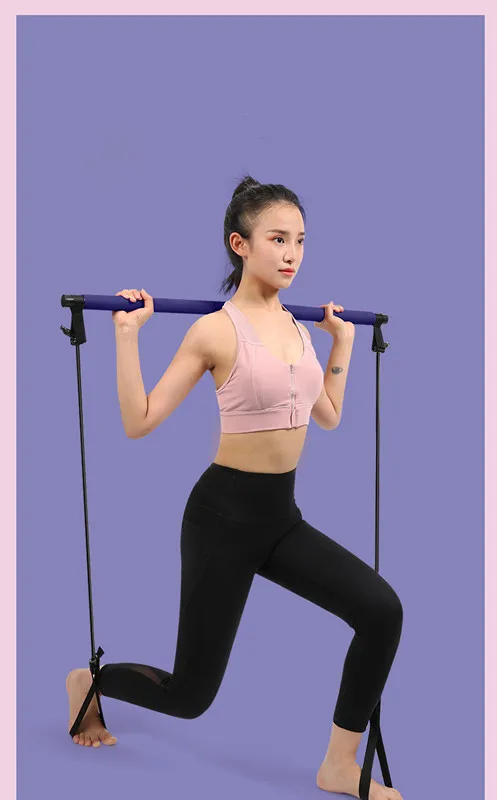 Portable Home Workout Yoga Exercise Tool Stick Yoga Gym Stretching Elastic Pull Rope Resistance Bands Fitness accessories