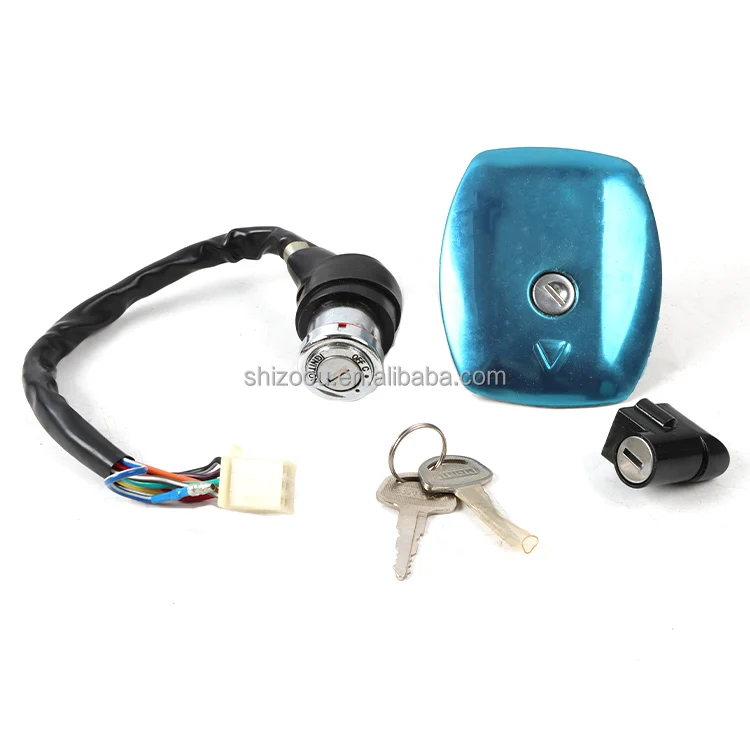 For SUZUKI AX100 AX 100 Motorcycle Electric Ignition Switch Lock Door Set Gas Tank Cap Seat Keys Key Sets Lock Set High Quality