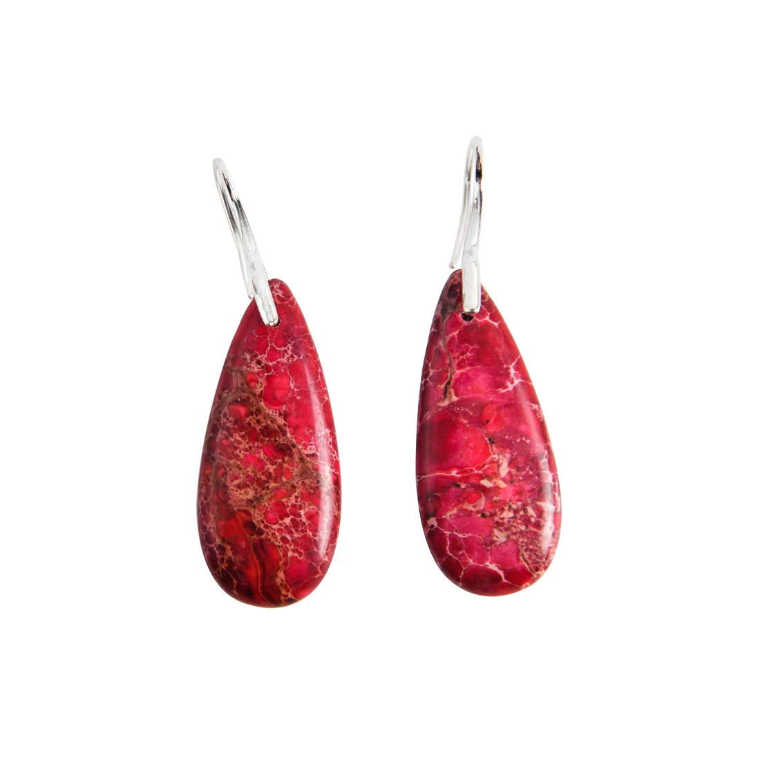 Premium Women Earrings Sea Sedient Jaspers Elegant Teardrop Lady Dangle