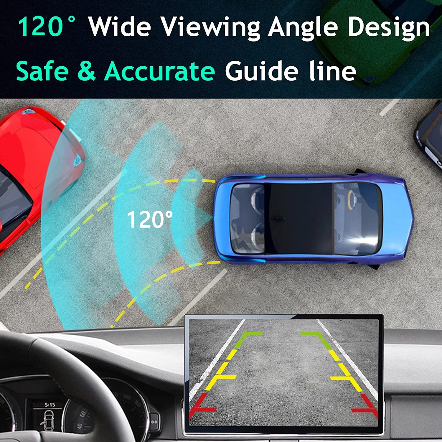 Free Sample Ip68 Waterproof Car Front View 120  Degree Camera Car Bumper Camera 18.5mm Mini Hidden Rear View Reverse Car Camera