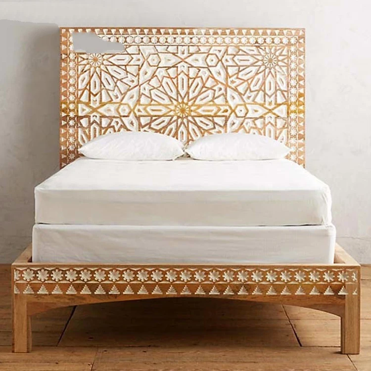French Style Antique Wooden Crave Bed Design Hotel Homestay Bedroom ...