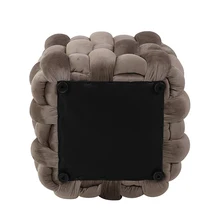 Cube Low Pouf Foot Stool Ottoman Hand Knitted Pouf Pouffe Home Footrest for Living Room