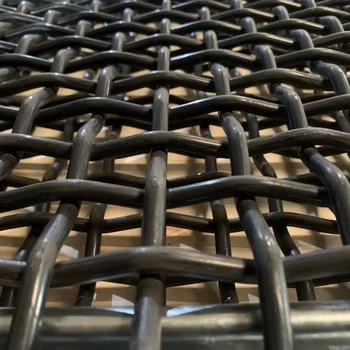 Factory Price Customized Hook Vibrating Sieve 65mn 45 Crimped Iron Wire Mesh Stone Woven Screen Mesh