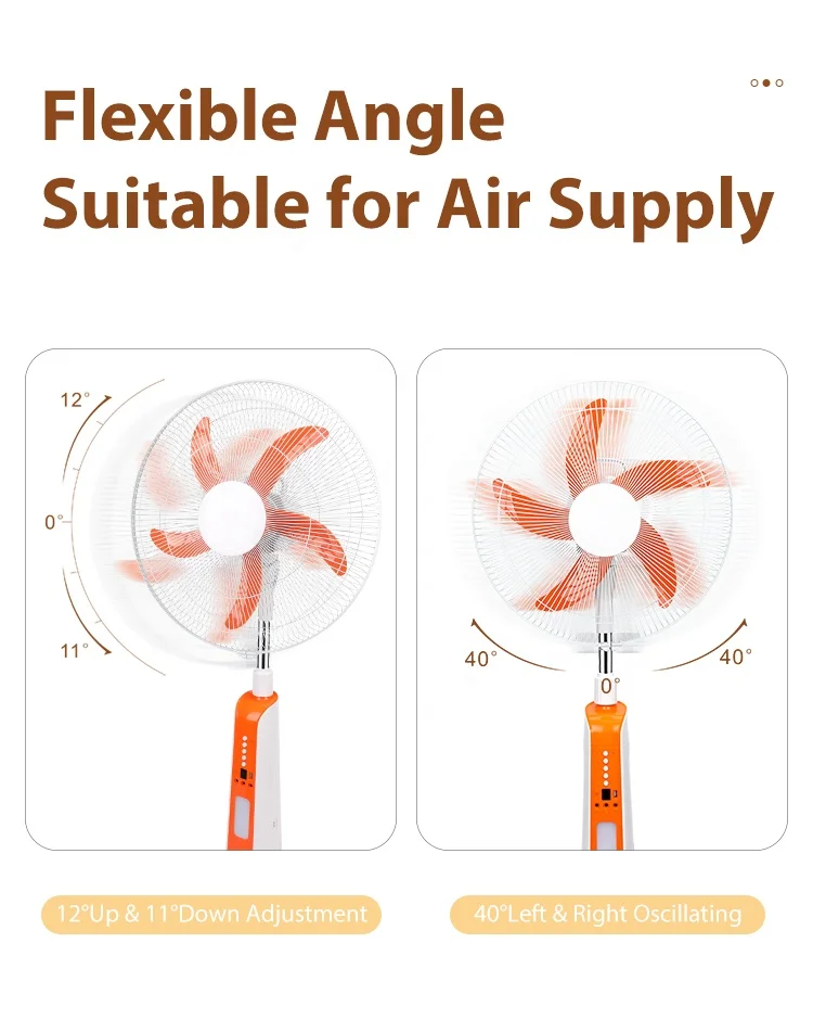 Remote Control Standing Fan, 16inch, Solar - detail 16