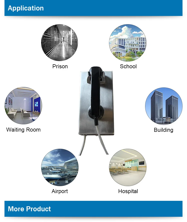 Antique Telephone IP65 Rated  Grade IK10 Anti-Vandalism Harsh Environment Wall-Mounted Corded Telephone