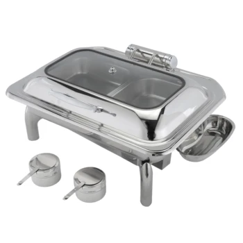 DaoSheng Luxury Stainless Steel Food Warmer Rectangular Soup Buffet Set Chafing Dish For Catering