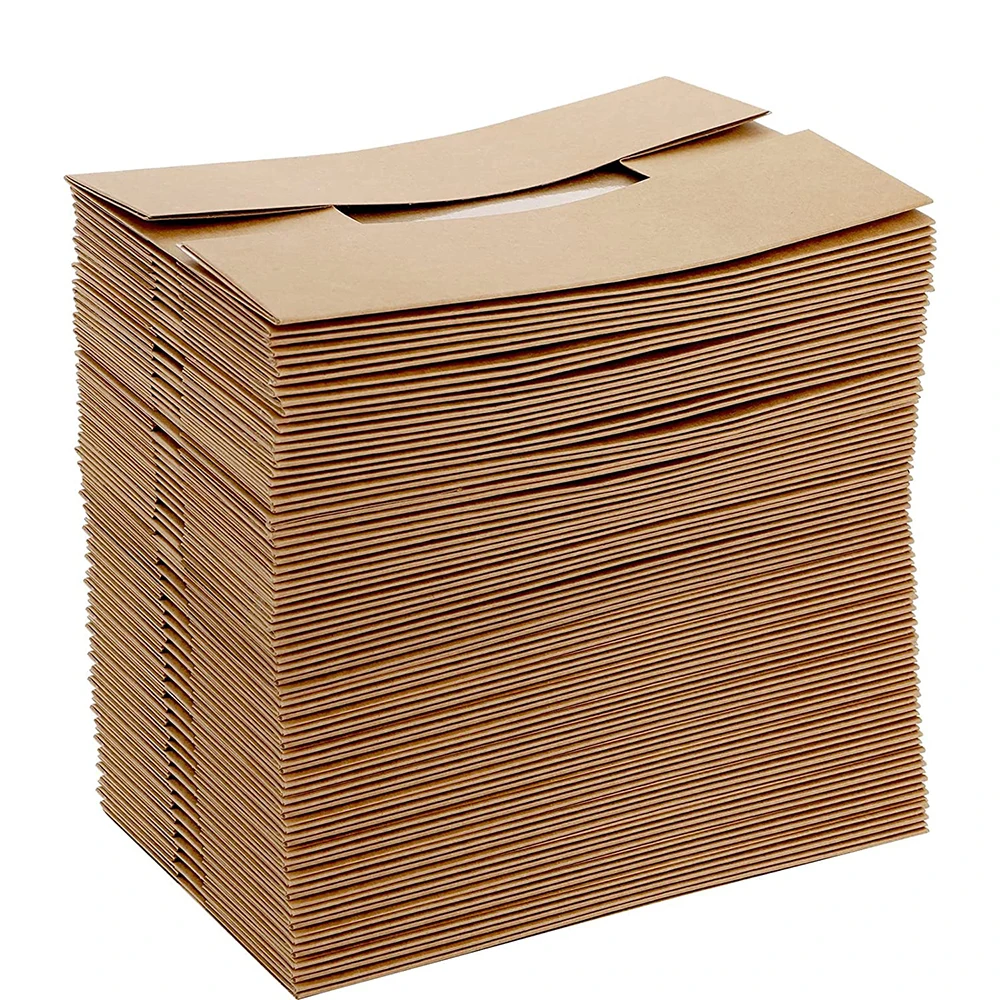 Brown Greaseproof Packs Checkered Wrapping Paper Theater Stadium Disposable Foldable Cardboard Kraft Paper Food Trays