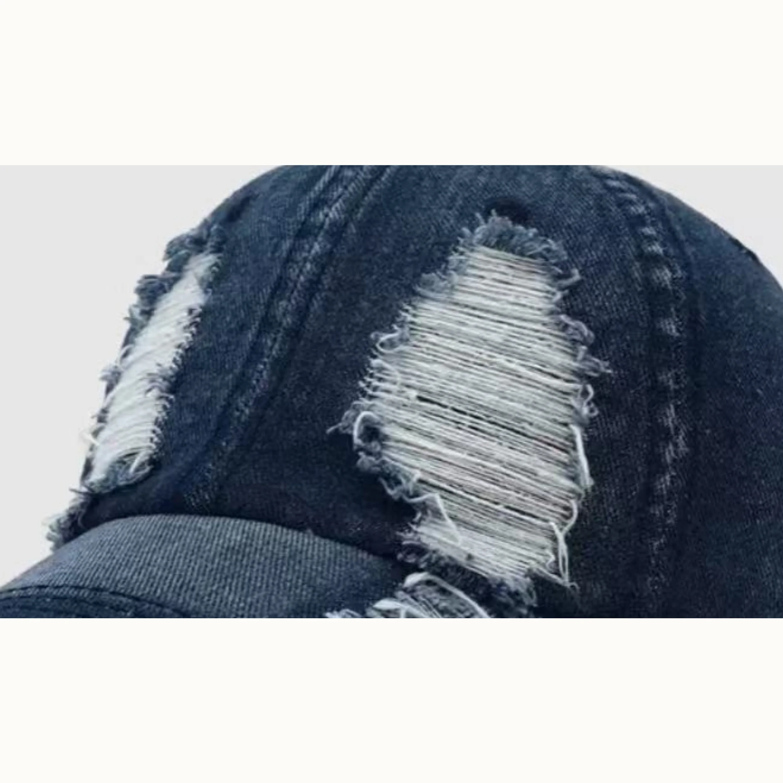 Blue Distressed Star Denim Bucket Hat-Outdoor Travel Unisex Face ...