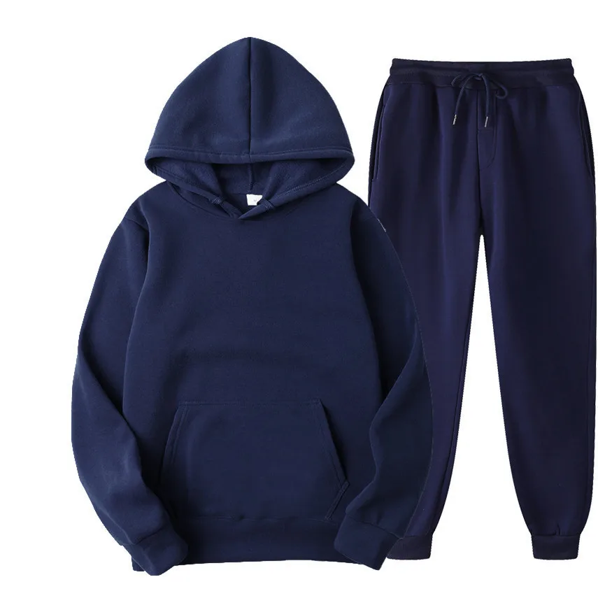 Wholesale Custom Logo Blank Men's Sweatpants Hoodies Set Fleece ...