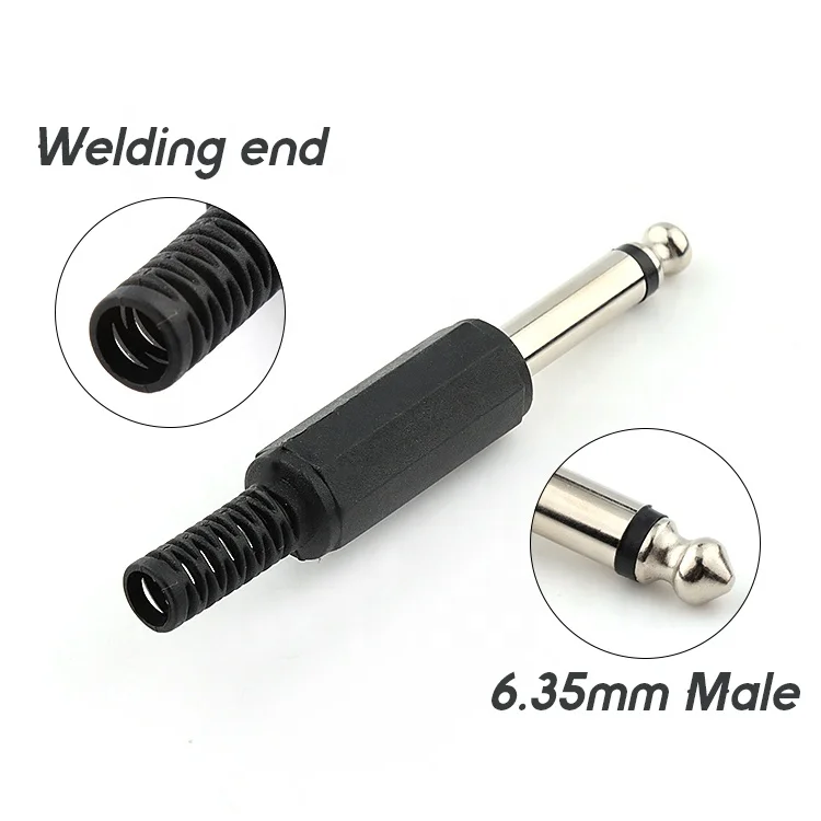 Suono Musicale 6,35 Mm Audio 1/4 "TS Plug 4 Pezzi/lottp Mono Maschio Connettore Jack A Saldare Per Cavi Altoparlante/guarra/microfono - Foto 5