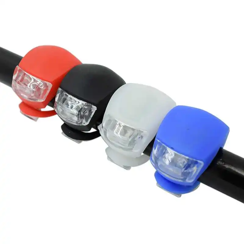 Bike Bicycle Cycling Silicone Head Front Rear LED Flash Wheel Light Lamp