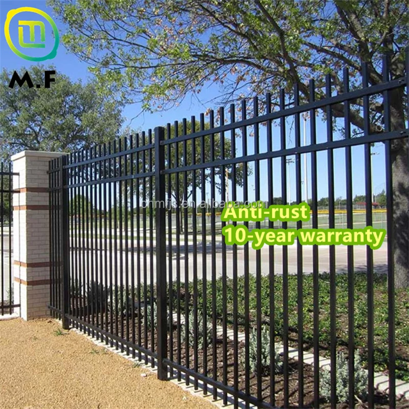 Factory customization zinc steel fence security garden farm black outdoor Boundary Protection Rust zinc picket fence