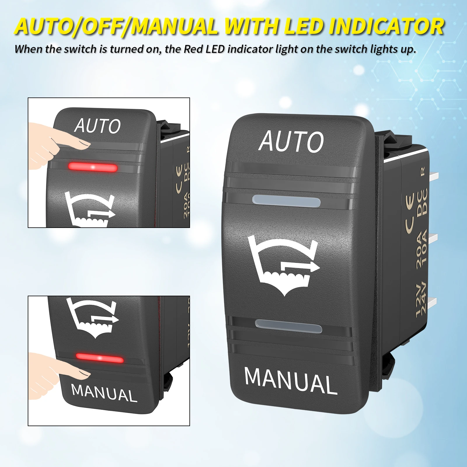 thumbnail image 2 of Waterproof 12V 20A Rocker Switch With Red LED - Perfect For Boats, Cars & More 2 of 10