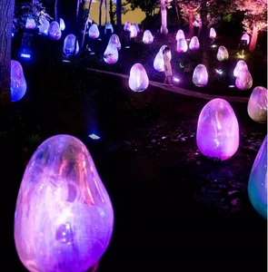 2026 Amusement Park Giant Electric Simulated Dinosaur Decoration Toys Interactive Led Light Frp Real Dinosaur Eggs