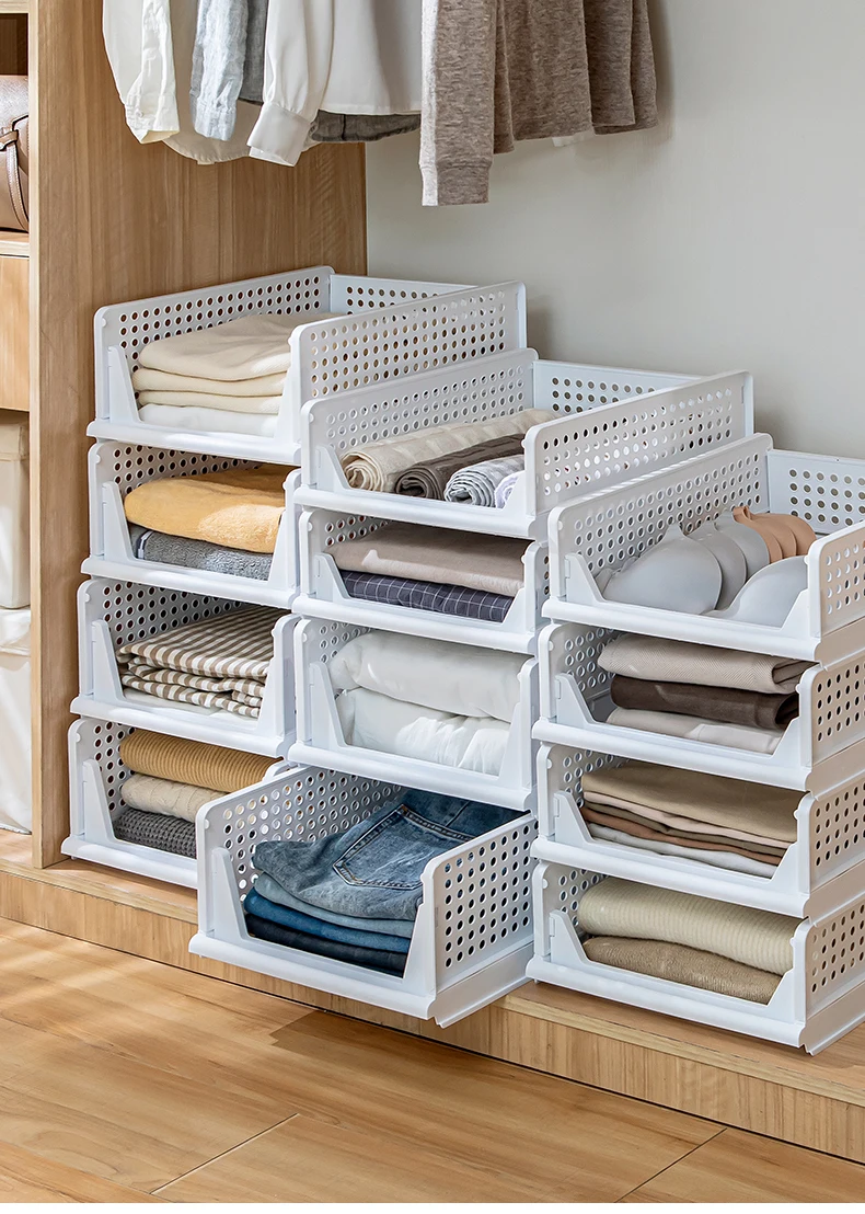 Folding Stackable Wardrobe Drawer Storage Box For Cloth Closet Offices ...