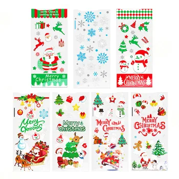 Custom Printed Cellophane Clear Square Bags Christmas Cookie Candy Bag Christmas Candy Bag