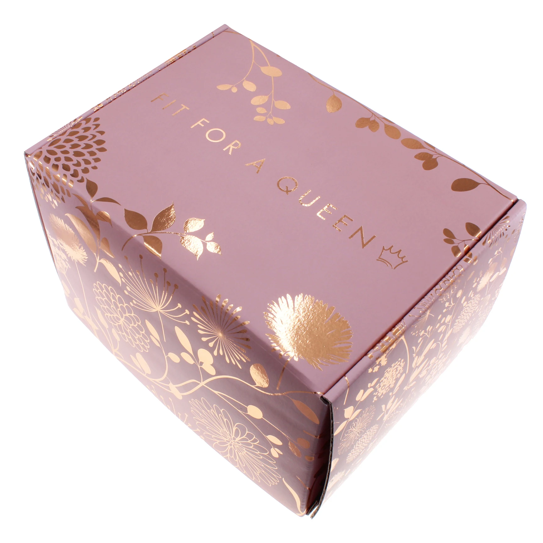 Rose Gold Foil Script Card Box