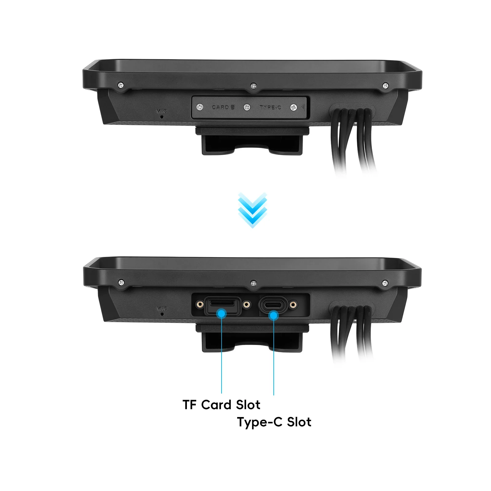 podofo android 464g 6 portable carplay motorcycle screen bt dvr ip68 waterproof ips touch screen stereo oem customization a4415-8