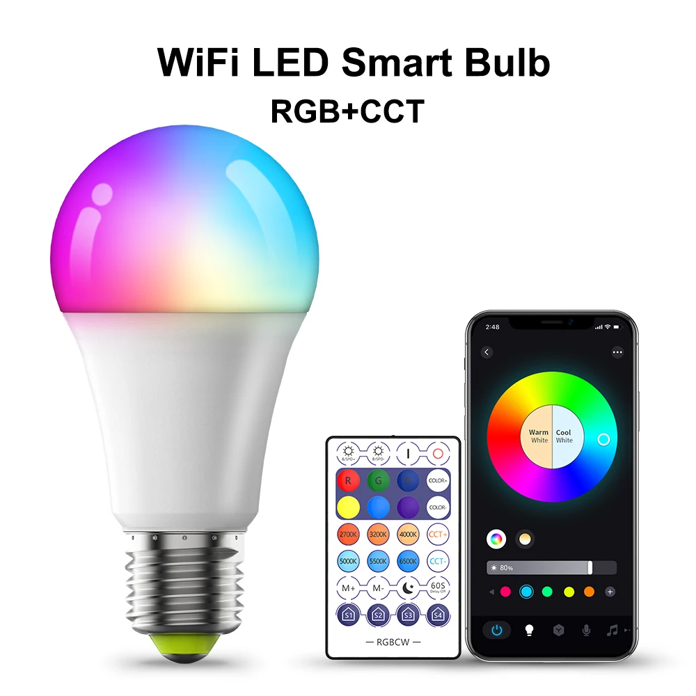 Wiscon 9w Bulb Intelligent Wifi Bluetooth E26 Screw Port Usb ...