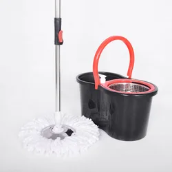 PULNDA Mocio Rotante Con Secchio Su Ruote E 3 Testine Di Ricambio - Manico Regolabile 155 Cm, Strizzatura A 360° - 5