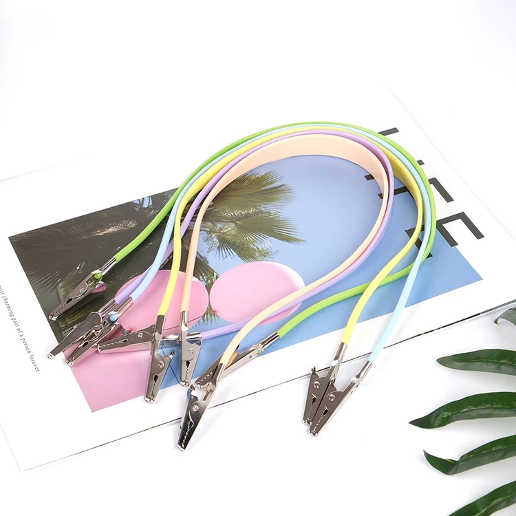 High Quality Dental Bib Holder Clip Flexible Silicone Chain Stainless