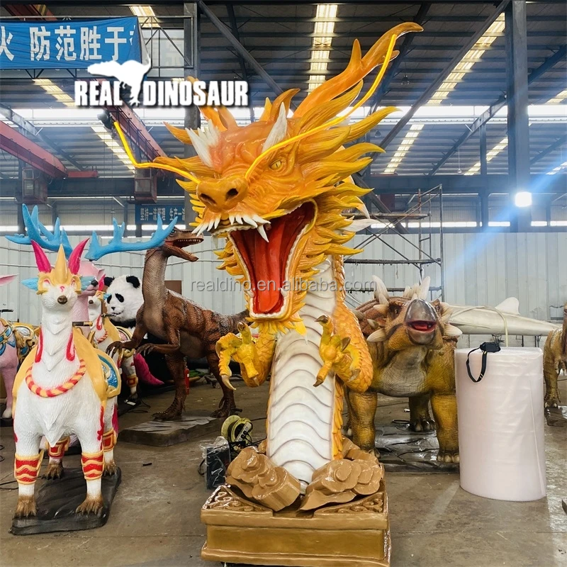Shopping Mall Large Dragon Model Life Size Animatronic Dragon Robot