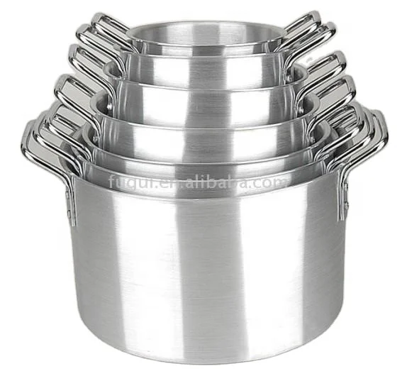 Прямая поставка с фабрики, коммерческие 7 шт. алюминиевые Сатиновые готовые кастрюли, набор кухонной посуды на кухне