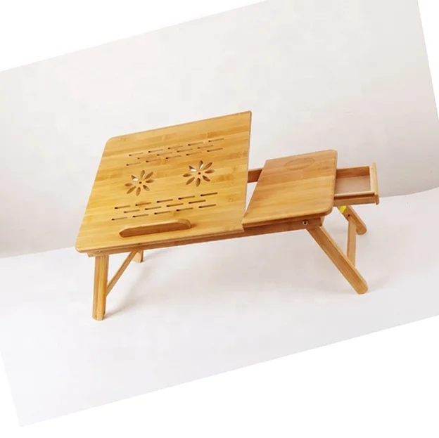 
 China hot sale bamboo laptop table foldable lap desk laptop cooling table  folding computer stand  