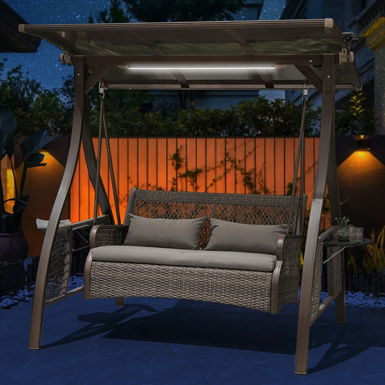 led swing chair with canopy