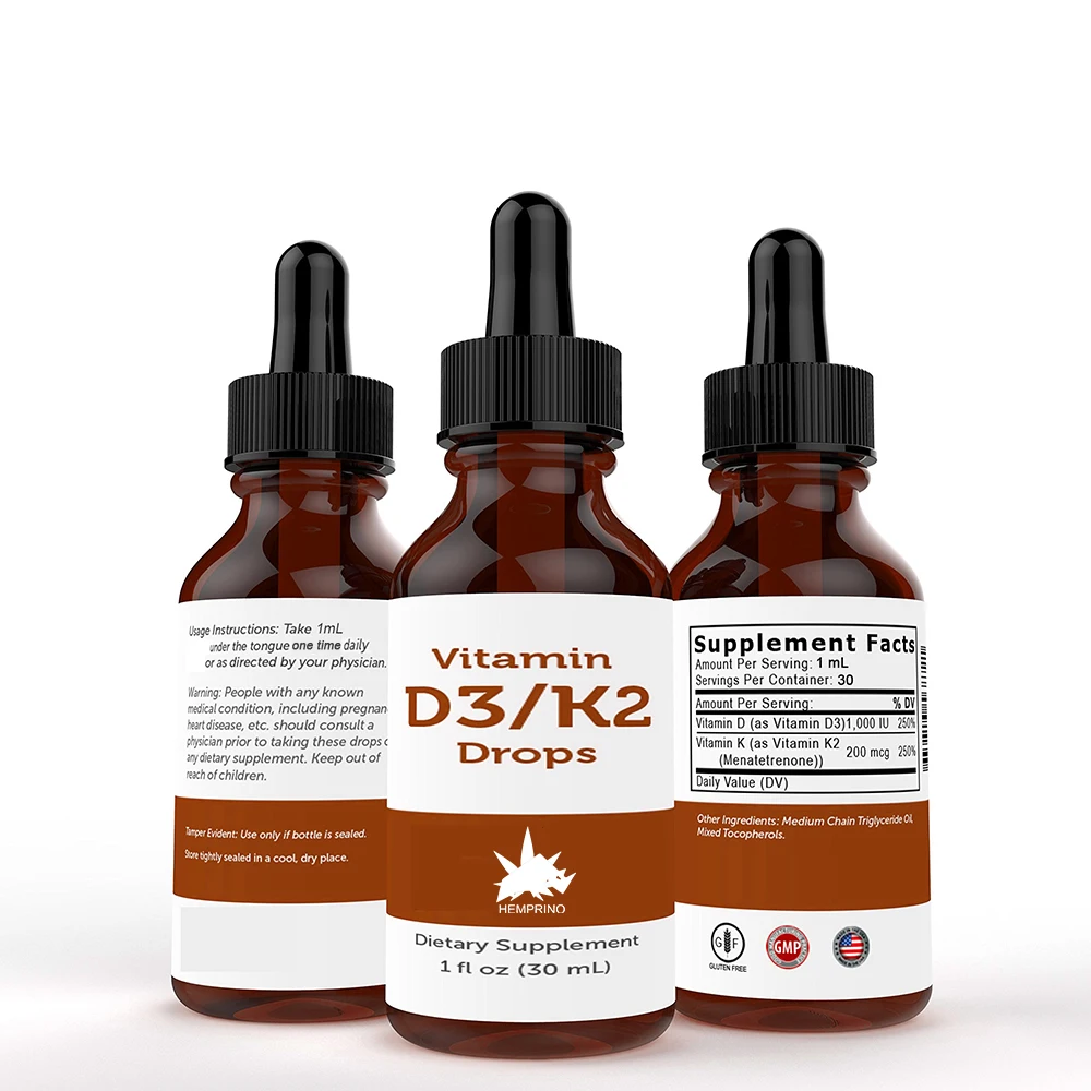 Vitamin D3 & K2 5000 IU Liquid Drops Oil For Support Immune System Vitamins And Supplements