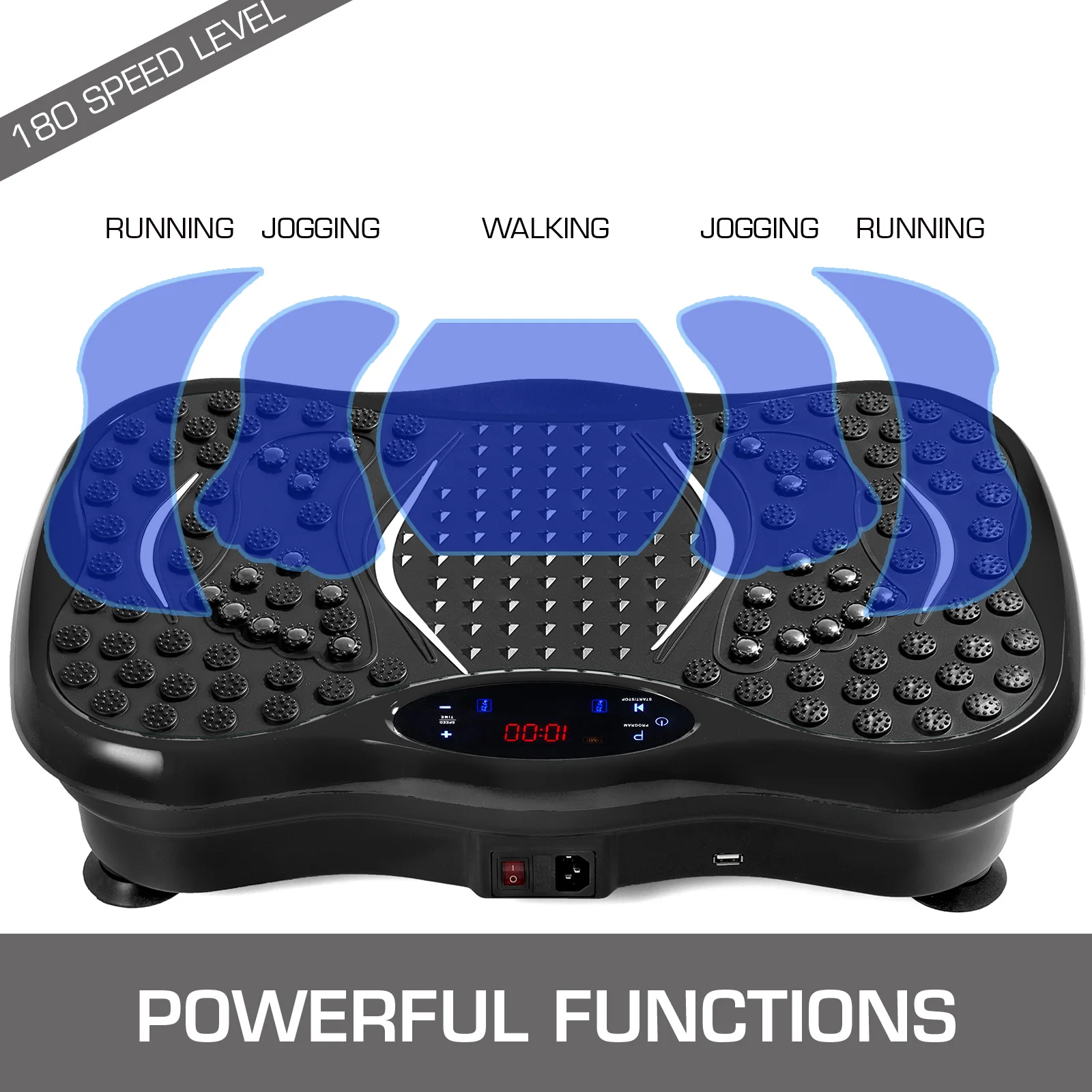 Multiple Protection  Vibration Plate Platform Whole Body Exercise Fitness Trainer Machine Music Player