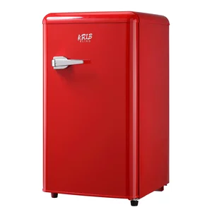 2026 Factory Hot Sale Single Door 76L Retro Style Refrigerator with Freezer Box