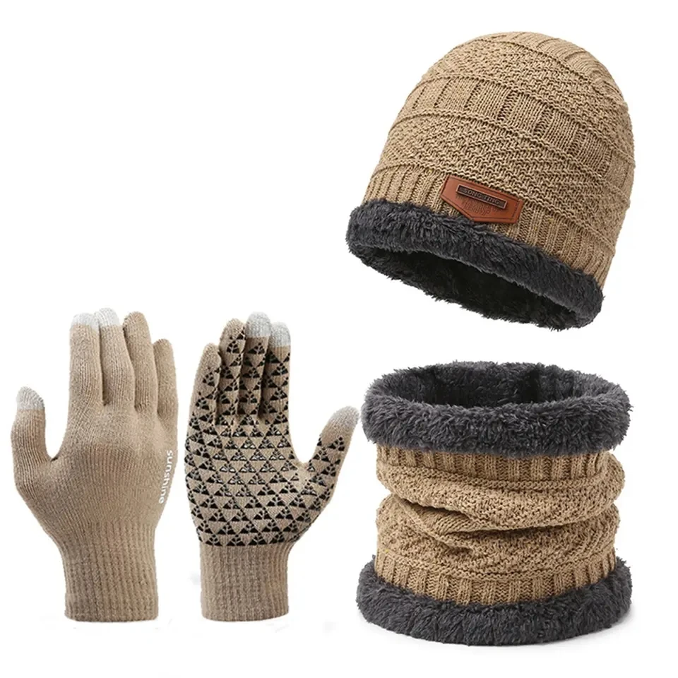 Knit Beanie and Gloves outlet Set