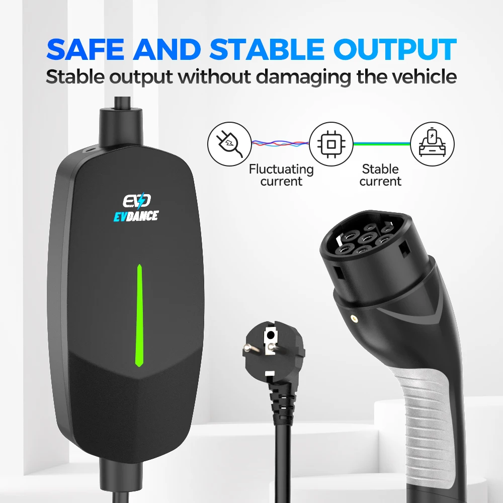 EVDANCE Type 2 16A Electric Vehicle Car Home Charging Station Commercial AC Portable EV Charger for Cars