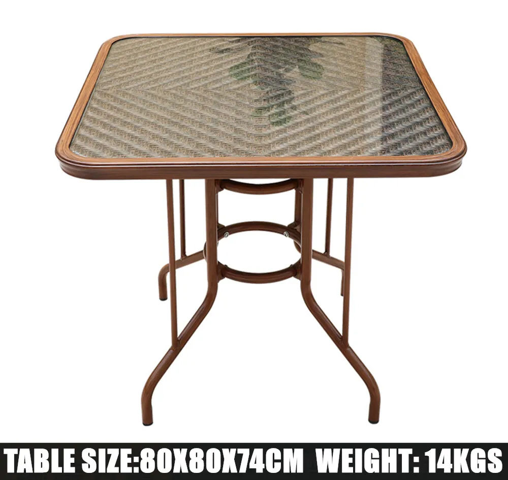 ALUMINUM PLASTIC WICKER TABLE OUTDOOR PLASTIC RATTAN TABLE