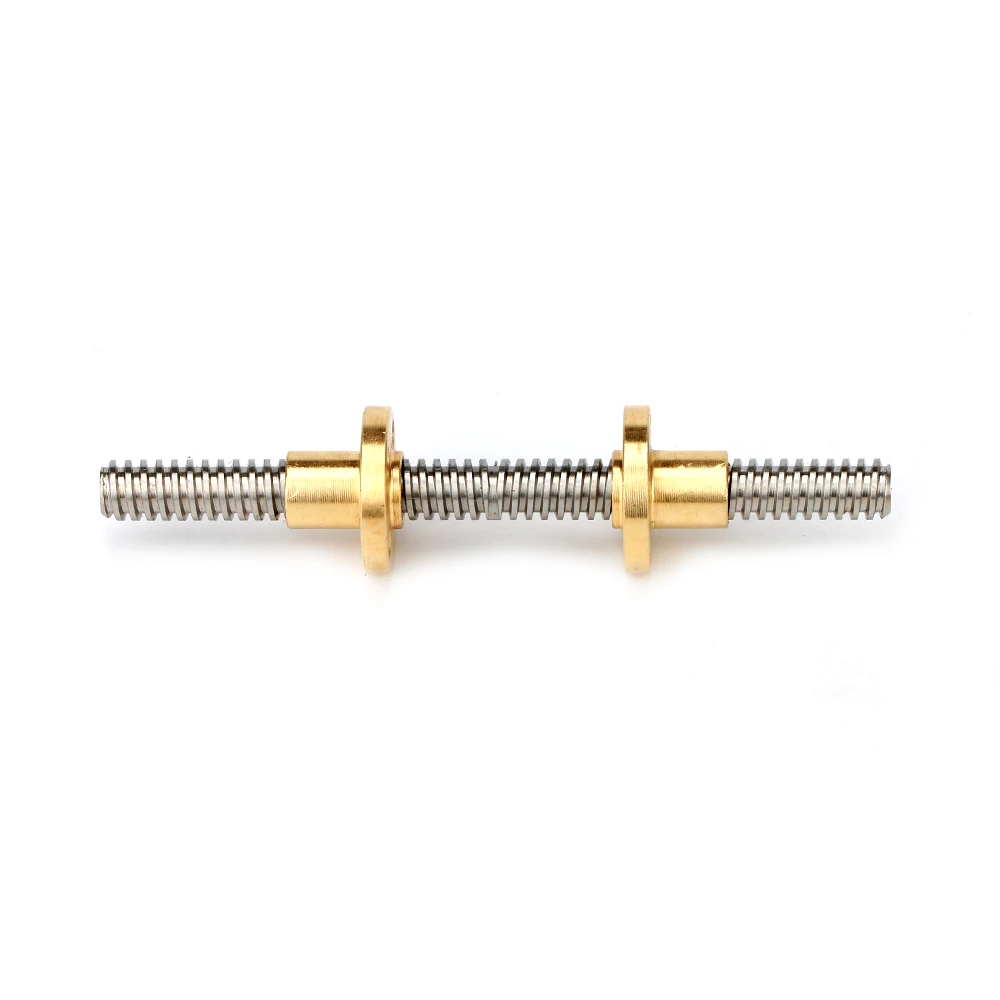 8mm Diameter Left and Right Thread Tr8*8 Trapezoidal Lead Screw 4 Starts 400mm Long with Brass Nuts