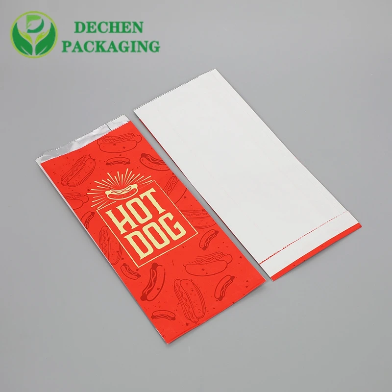 Flat Bottom Aluminum Foil Bag Packaging Bags Paper Food Take Away