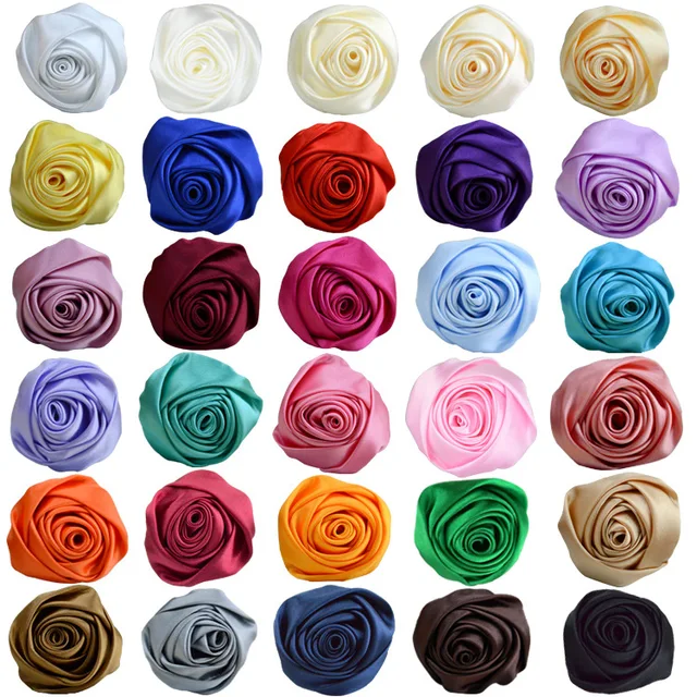 Hot Sale DIY Fashion Style Accessories Handmade 5.5cm Satin Cloth Stereoscopic Rose Bud for Jewelry Wholesale Stock Available