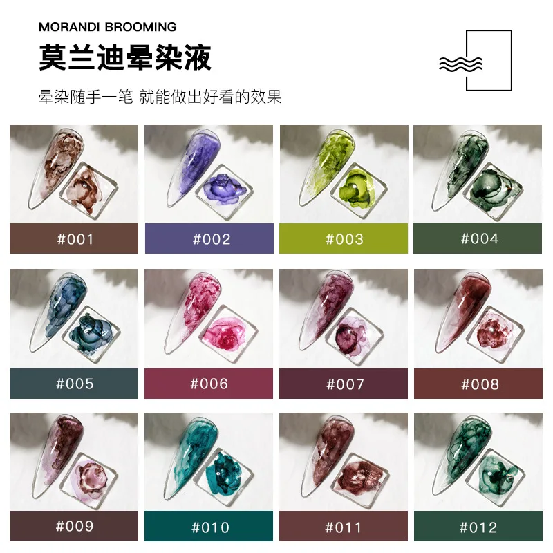 15ml Oem Private Label Nail Art Salon Marble Watercolor Ink Colors Blooming Gel Polish for