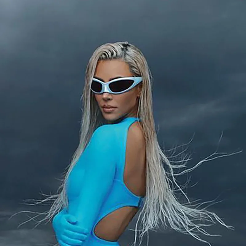 2023 New Y2k Hawk Personality Dance Hip Hop Sunglasses Customized Sense of Future Technology Trendy Sunglasses
