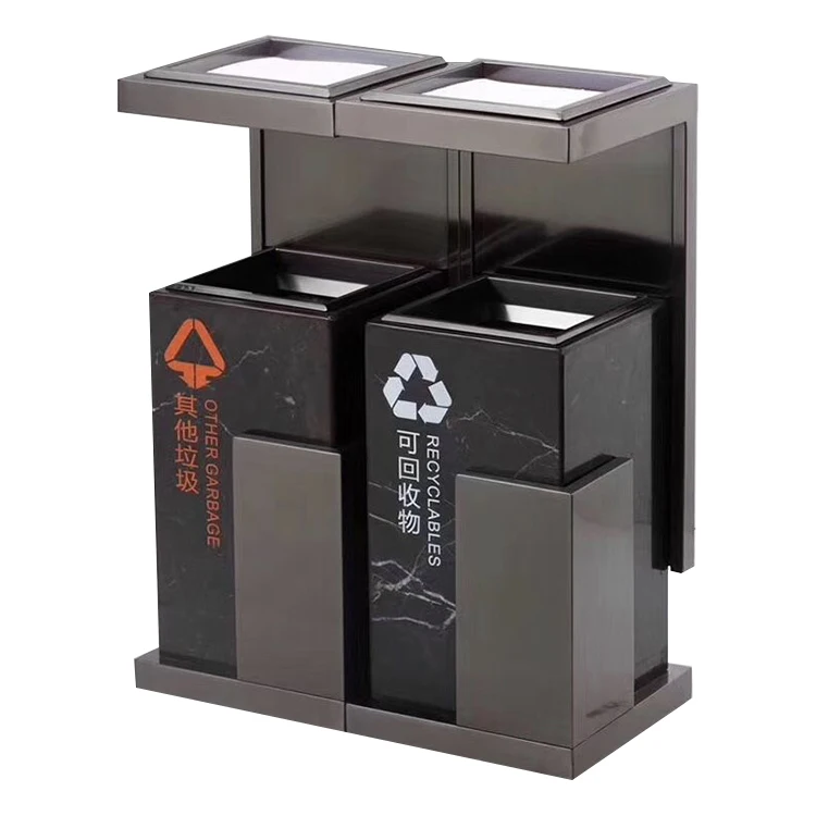 Various Colored Stainless Steel Outdoor Garbage Can With Rainhood Cigarette  Garbage Trashbin Public Recycling Outdoor Trash Bin