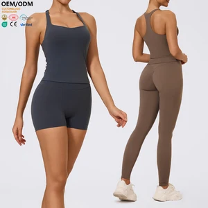 XW-XTBX420 Wholesale Breathable Fitness Exercise Halter Neck Gym Clothing Activewear Slimming Workout Women's Sleeveless Vest